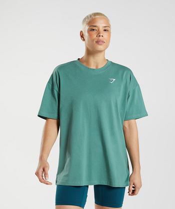 Gymshark Training Oversized Ženske T Shirts Zelene | HR 3289ZUT